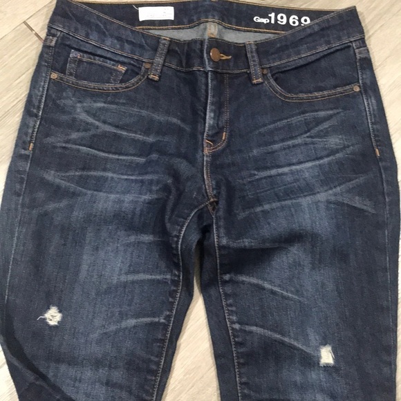 GAP 1969 DarkWash Distressed Always Skinny Jeans - Picture 2 of 11